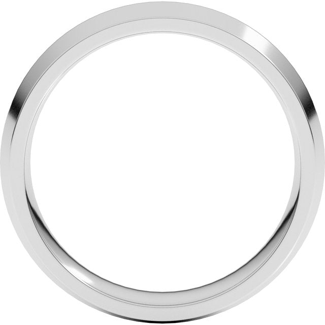 14K White 6 mm Knife Edge Comfort Fit Band Size 6