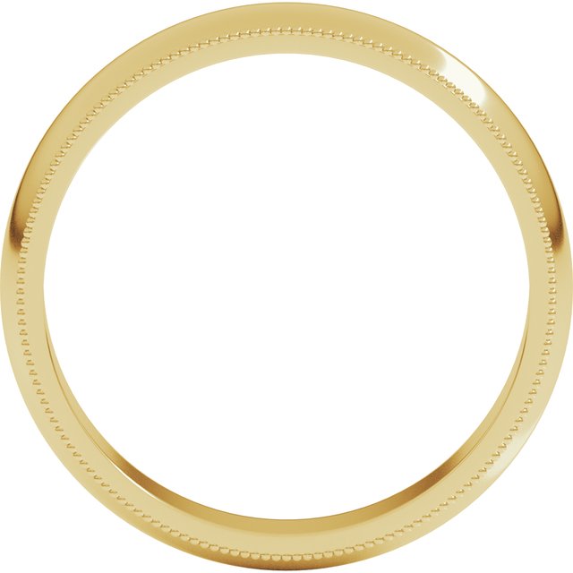 14K Yellow 4 mm Milgrain Half Round Band Size 6