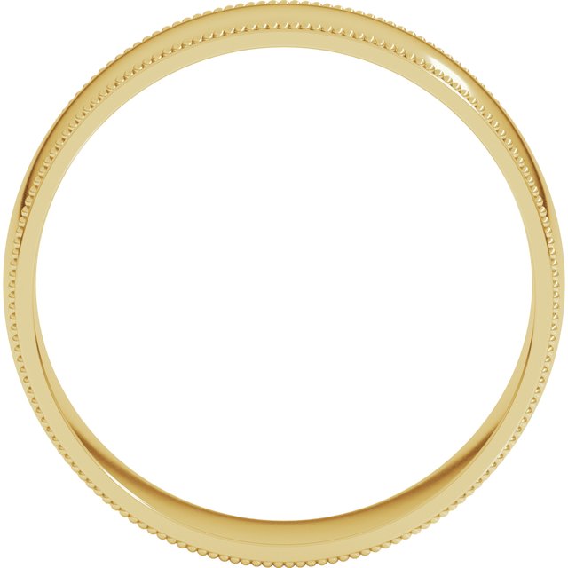 14K Yellow 6 mm Milgrain Light Comfort Fit Band Size 8