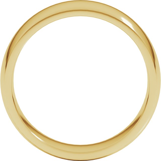 14K Yellow 7 mm Half Round Comfort Fit Light Band Size 10