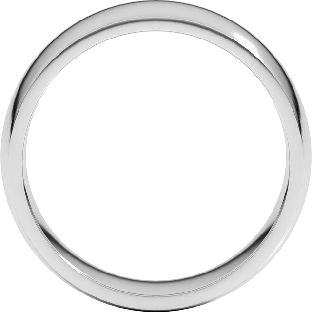 Sterling Silver 7 Mm Half Round Comfort Fit Light Band Size 10