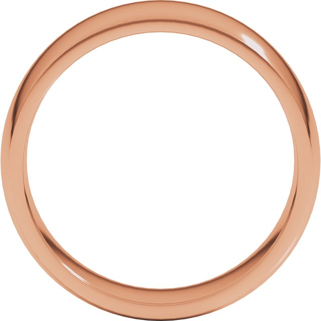 18k Rose 7 Mm Half Round Comfort Fit Light Band Size 11