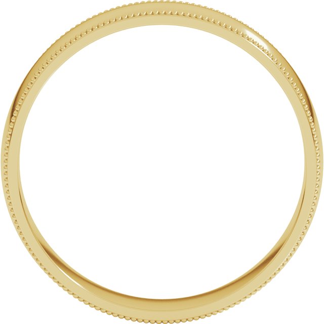 18k Yellow 5 Mm Milgrain Comfort-fit Half Round Band Size 8.5