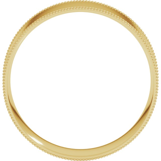 14k Yellow 6 Mm Milgrain Comfort-fit Flat Band Size 8