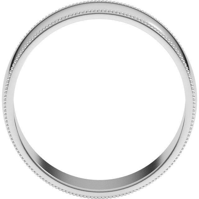 Sterling Silver 7 Mm Milgrain Half Round Light Band Size 8