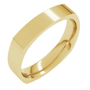 14k Yellow 4 Mm Comfort-fit Square Band Size 10