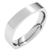 Sterling Silver 4 mm Square Comfort Fit Band Size 9.5