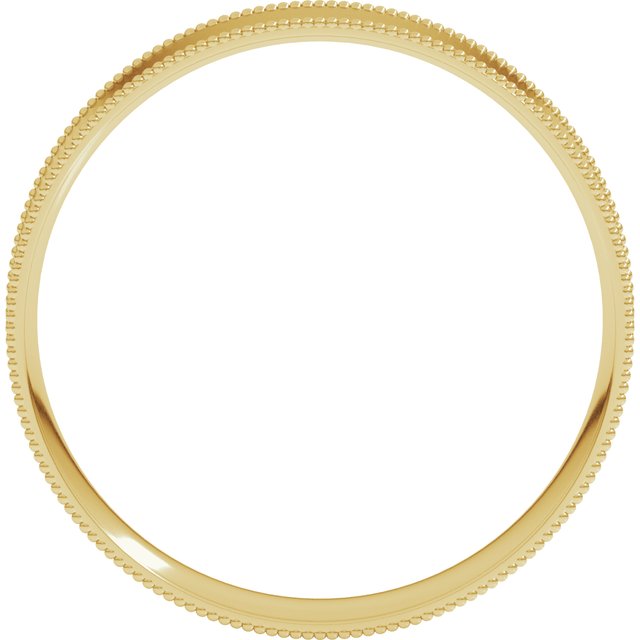 14k Yellow 4 Mm Milgrain Comfort-fit Flat Band Size 8.5