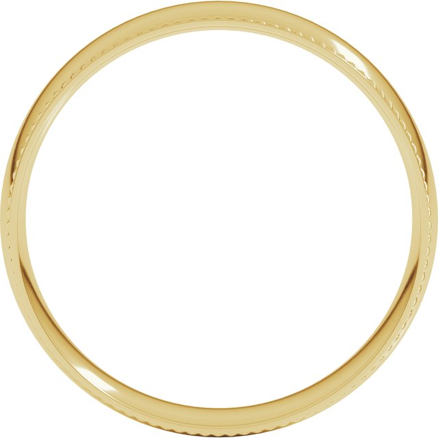 14k Yellow 5 Mm Rope Comfort-fit Half Round Band Size 8.5