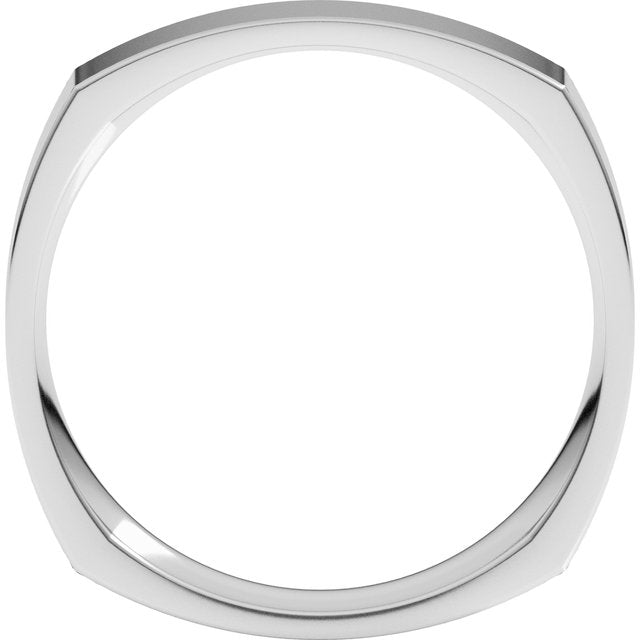 Sterling Silver 4 mm Square Comfort Fit Band Size 9.5