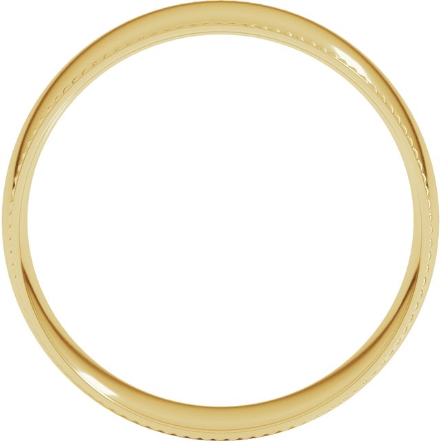 14K Yellow 7 mm Rope Half Round Comfort Fit Band Size 11.5