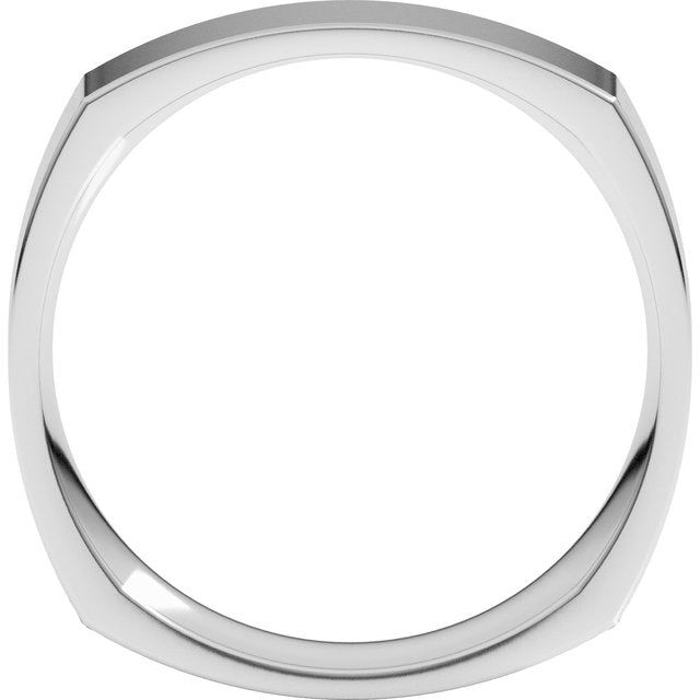 14k White 5 Mm Comfort-fit Square Band Size 10