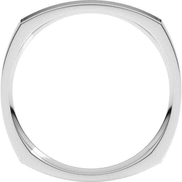 14k White 2.5 Mm Square Comfort Fit Band Size 10