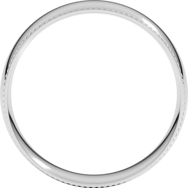 14K White 6 mm Rope Half Round Comfort Fit Band Size 10.5