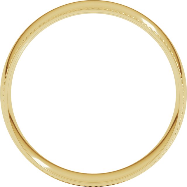 14k Yellow 6 Mm Rope Comfort-fit Half Round Band Size 8.5