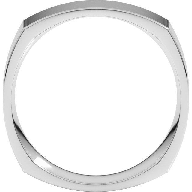 14K White 6 mm Square Comfort Fit Band Size 12.5