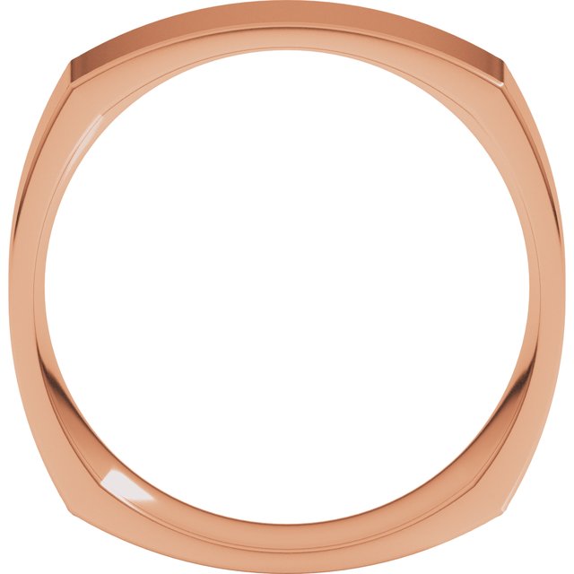 14K Rose 6 mm Square Comfort Fit Band Size 9