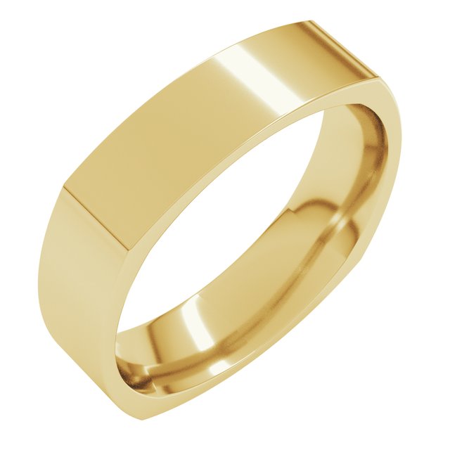 14k Yellow 5 Mm Comfort-fit Square Band Size 11