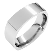 14K White 6 mm Square Comfort Fit Band Size 12.5