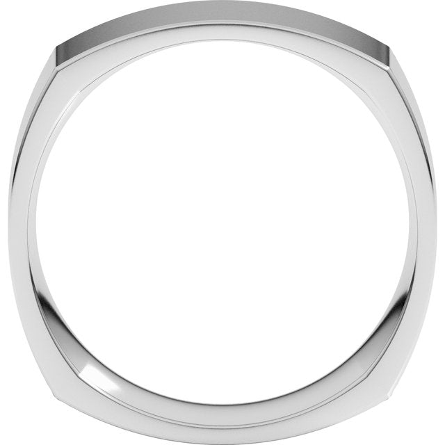 14k White 7 Mm Square Comfort Fit Band Size 10