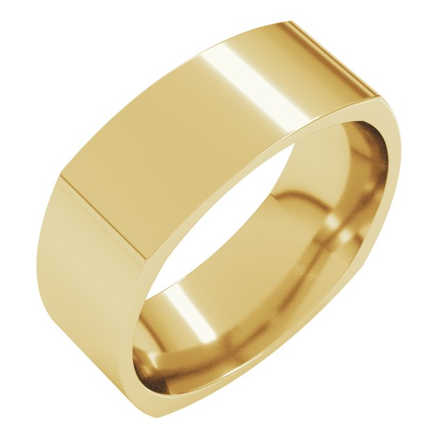 14k Yellow 7 Mm Square Comfort Fit Band Size 11