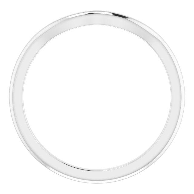 14K White Band for 4.5 mm Square Ring