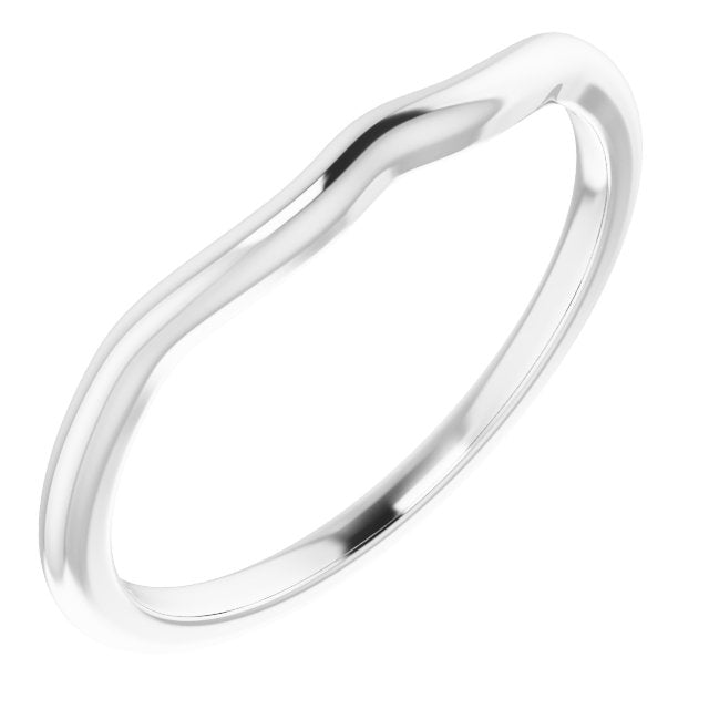14K White Band for 4.5 mm Square Ring