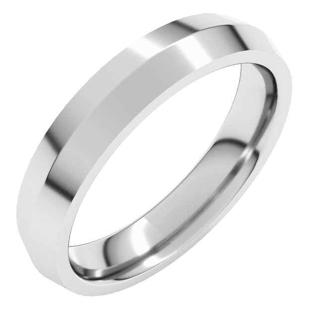 14k White 4 Mm Knife Edge Comfort Fit Band Size 11