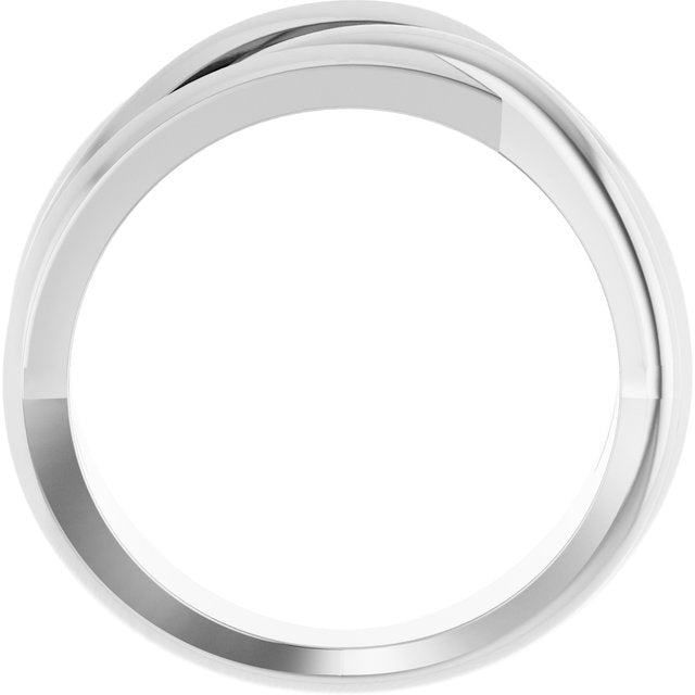 14K White Criss-Cross Ring