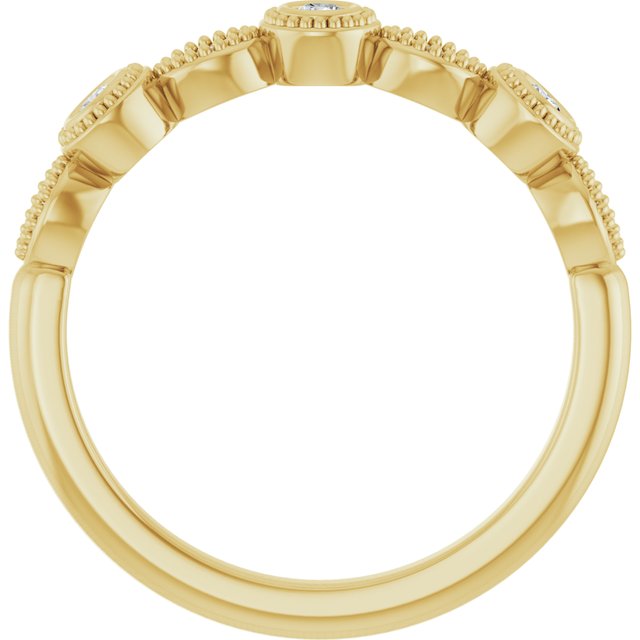 14K Yellow 2 mm Round 1/8 CTW Natural Diamond Anniversary Band