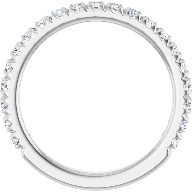 14k White 5/8 Ctw Natural Diamond French-set Anniversary Band