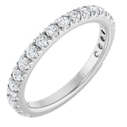 14k White 5/8 Ctw Natural Diamond French-set Anniversary Band