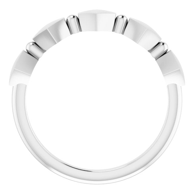 14K White Geometric Stackable Ring
