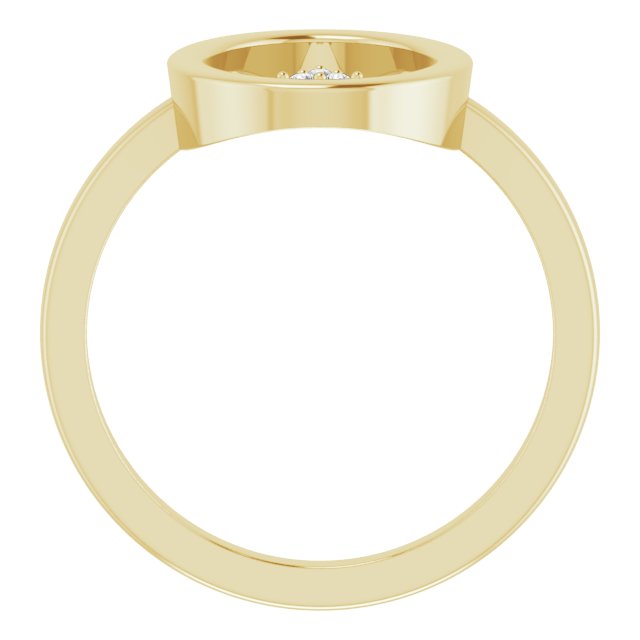 14K Yellow .01 CTW Natural Diamond Open Circle Cluster Ring