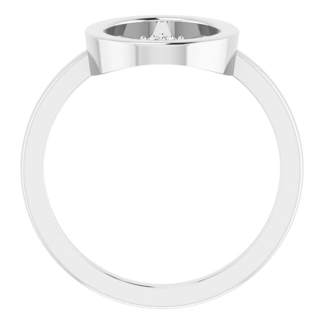 14K White .01 CTW Natural Diamond Open Circle Cluster Ring