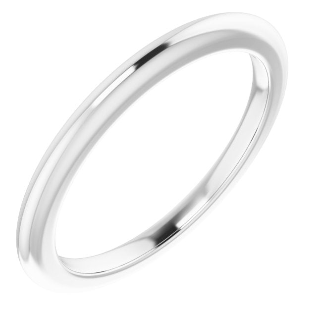 14K X1 White Band for 7x5 mm Emerald Ring