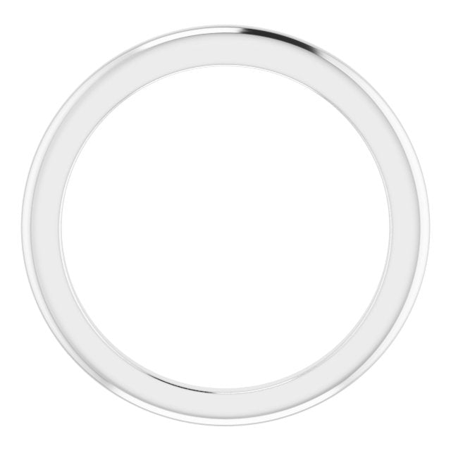 14K X1 White Band for 7x5 mm Emerald Ring