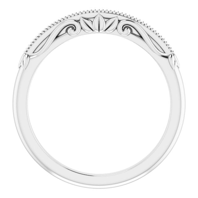 14K White Band for 7.4 mm Round Ring