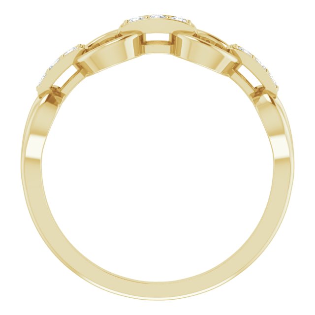14k Yellow 1/10 Ctw Natural Diamond Link Ring