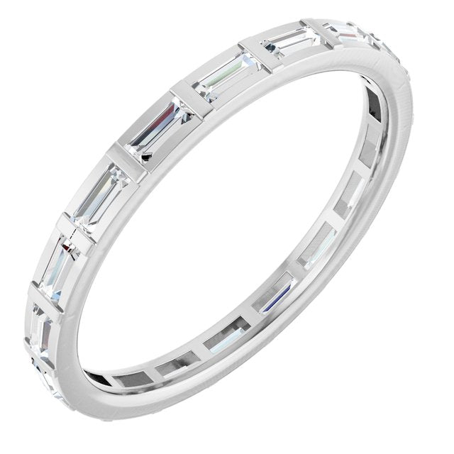 14k White 1/2 Ctw Natural Diamond Eternity Band Size 7