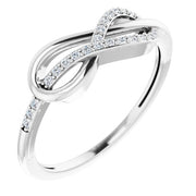 14k White 1/10 Ctw Natural Diamond Infinity-inspired Ring
