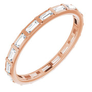 14k Rose 1/2 Ctw Natural Diamond Eternity Band Size 7.5