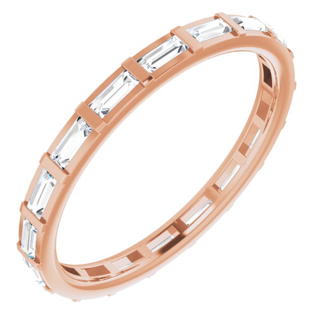 14k Rose 1/2 Ctw Natural Diamond Eternity Band Size 7.5