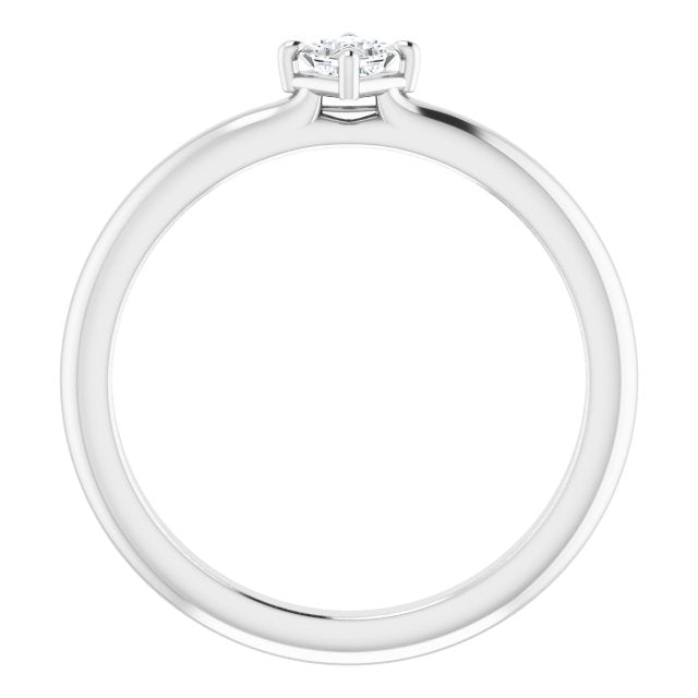 14K White 1/6 CTW Natural Diamond Solitaire Ring