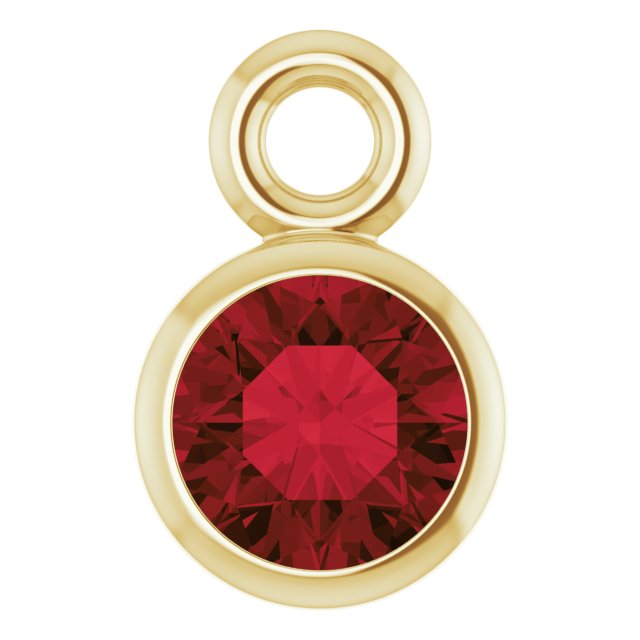 14k Yellow Natural Mozambique Garnet Dangle