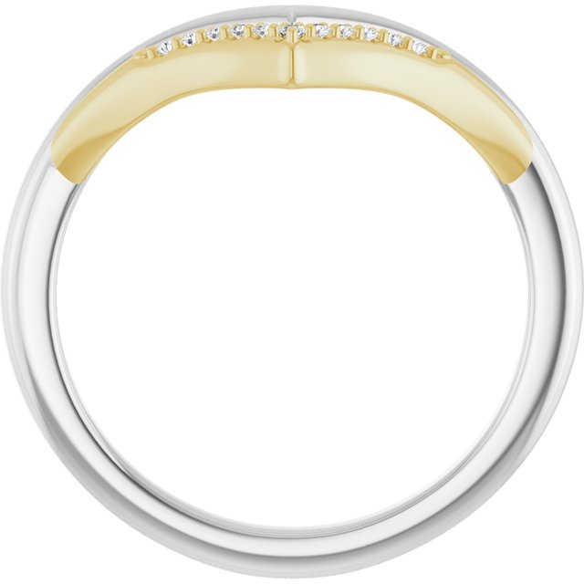 14k White/yellow .04 Ctw Natural Diamond Contour Band