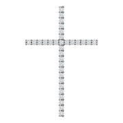 14K White 1/2 CTW Natural Diamond Cross Pendant