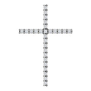14K White 1/4 CTW Natural Diamond Cross Pendant