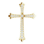14K Yellow 1/3 CTW Natural Diamond Cross Pendant