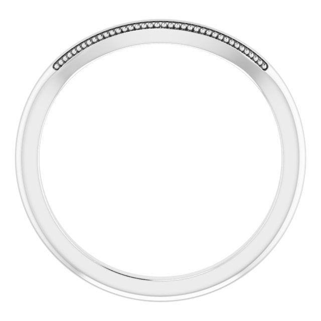 14K White Band for 8x6 mm Emerald Ring